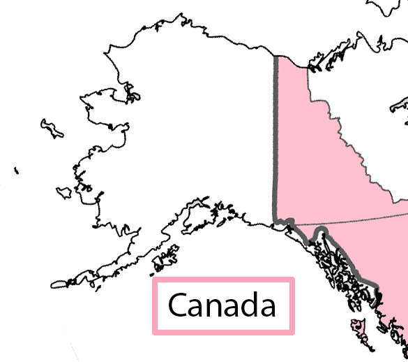 Map showing northwestern Canada